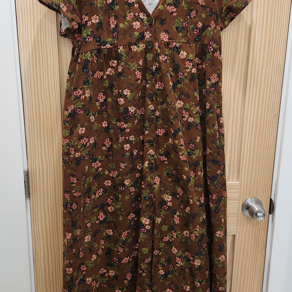 NATURAL LIFE Floral Brown Midi Dress - Picture 2 of 6